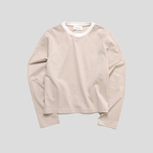two tone crew neck long sleeve / short