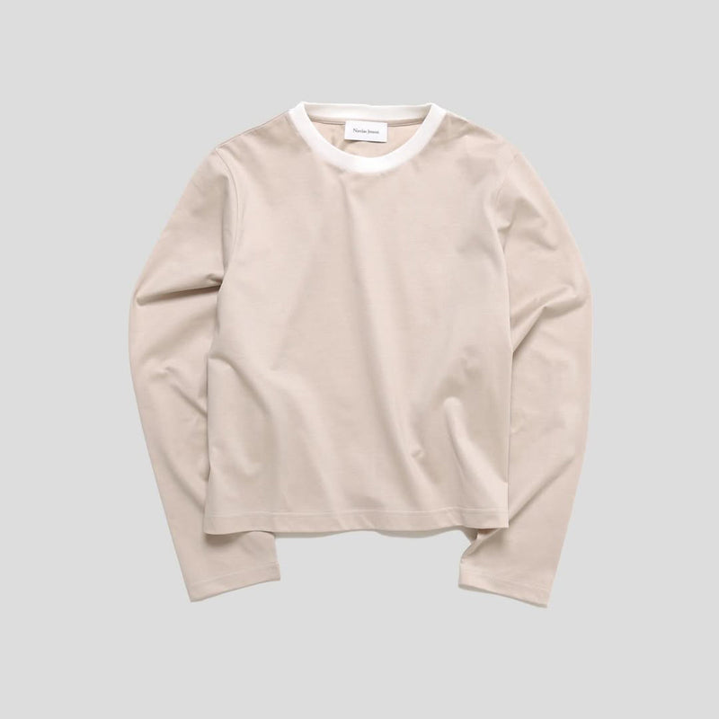 two tone crew neck long sleeve / short
