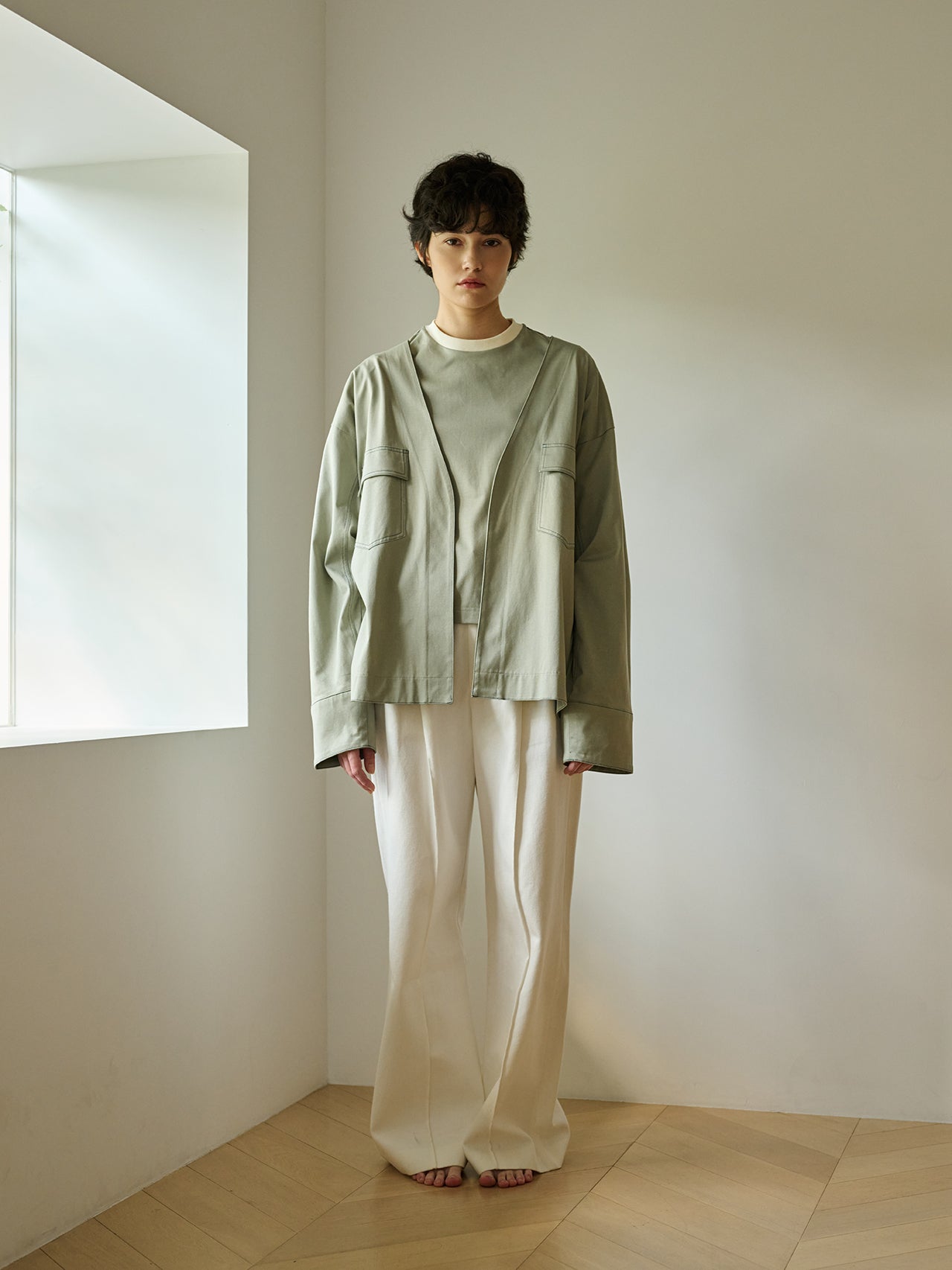 予約2月下旬/一部4月上旬お届け》[tuning] denim wide slacks