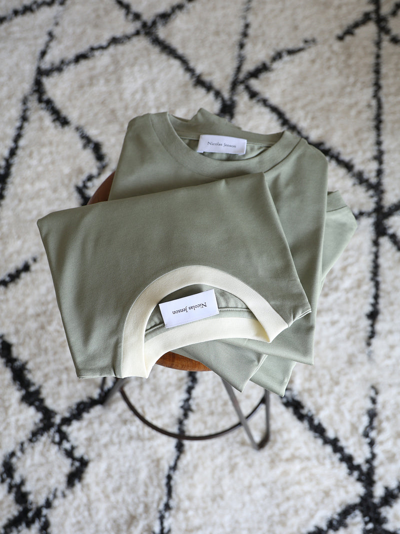 《予約5月上旬お届け》two tone crew neck t-shirt / short