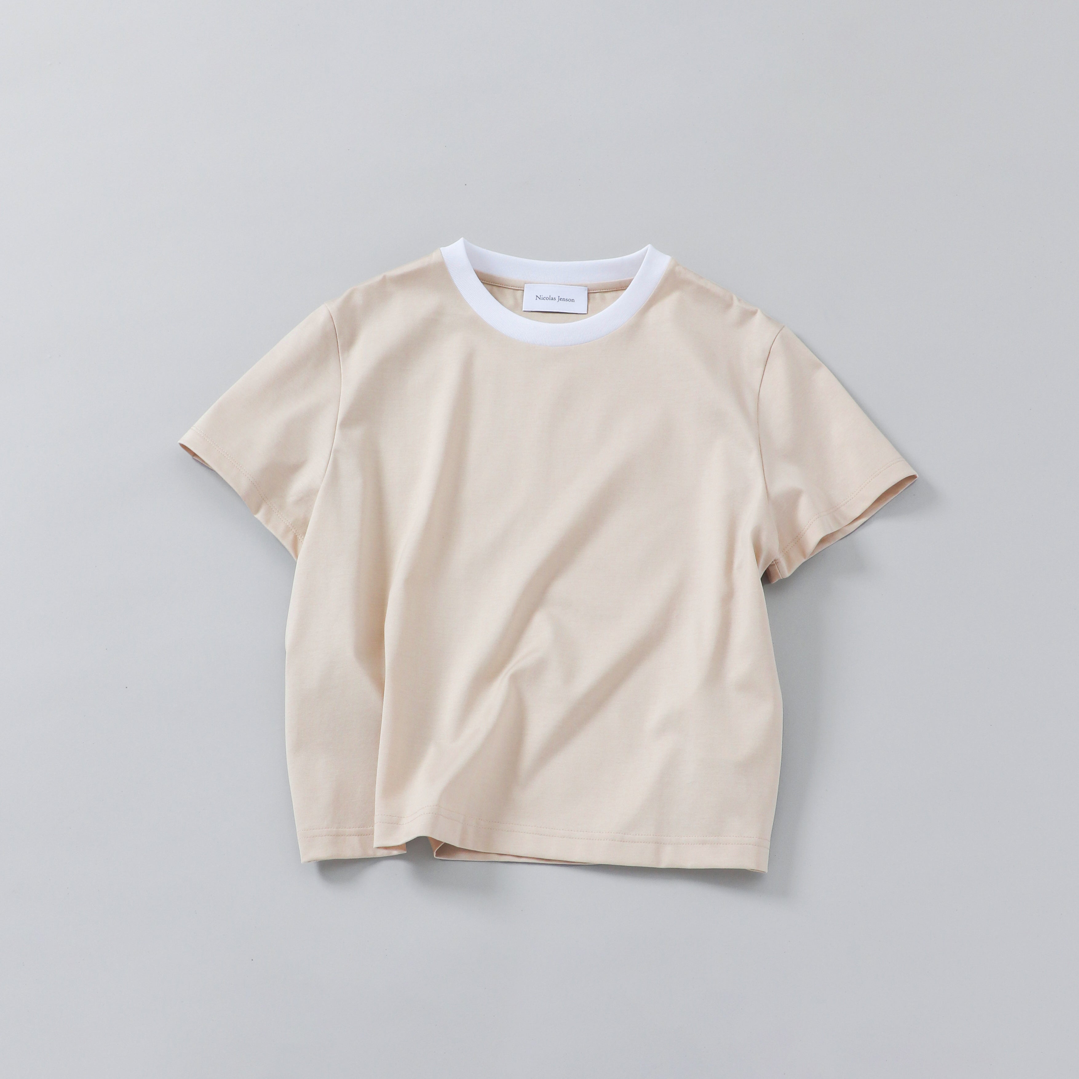 トップス Nicolas Jenson TUNING SHIRT Short Black two tone crew neck t-shirt / short | Nicolas Jenson