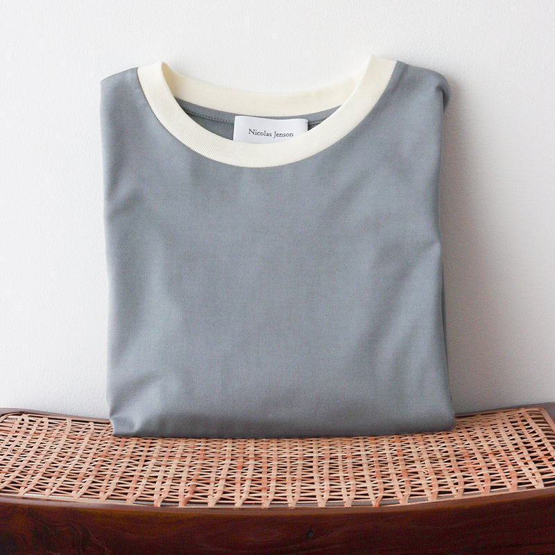 《soldes》two tone crew neck t-shirt / short