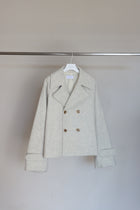 lambs wool melton short raglan coat
