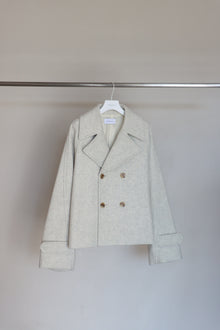 lambs wool melton short raglan coat