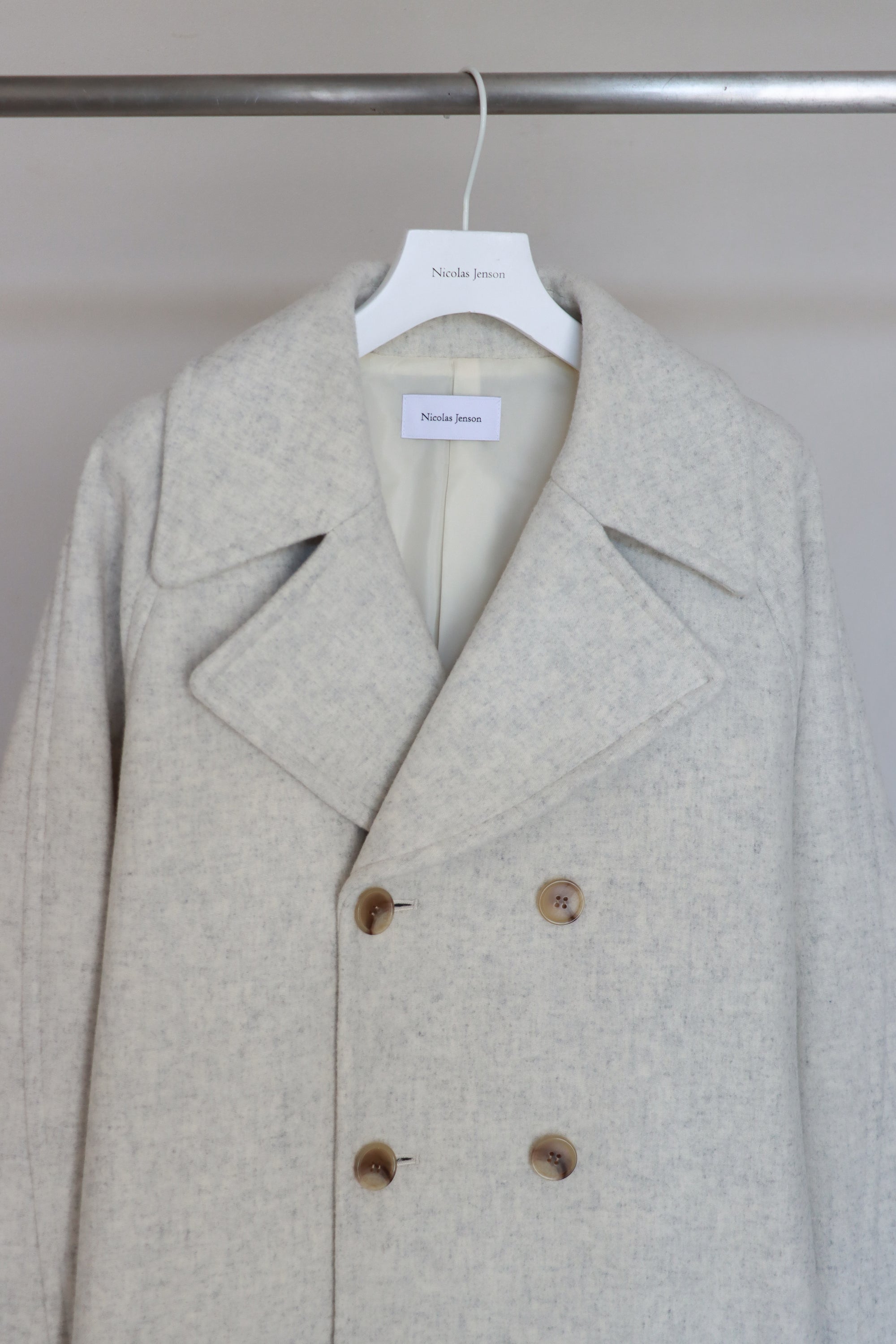 lambs wool melton short raglan coat