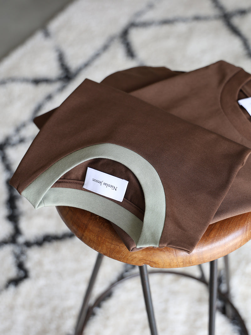 《予約5月上旬お届け》two tone crew neck t-shirt / short