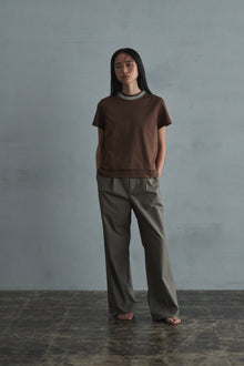 two tone crew neck t-shirt / short