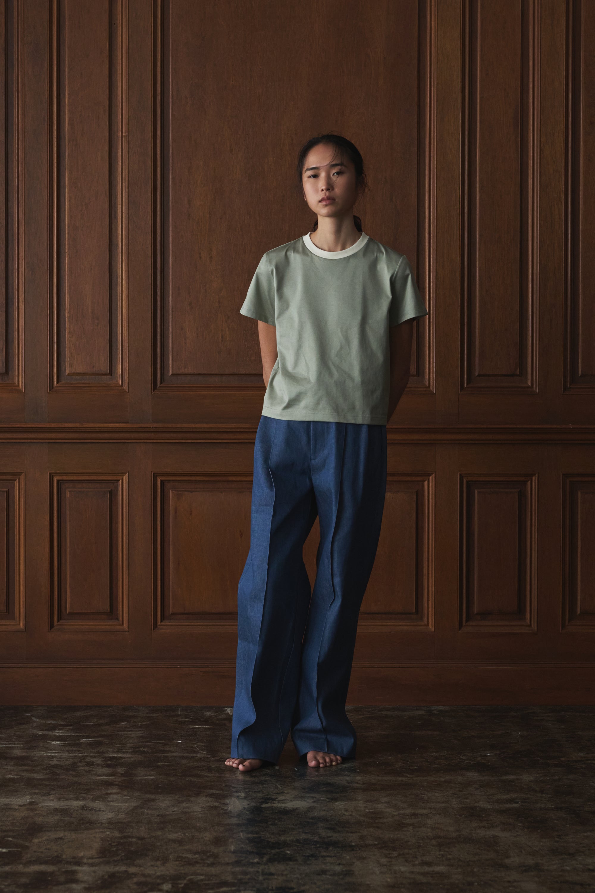 two tone crew neck t-shirt / short