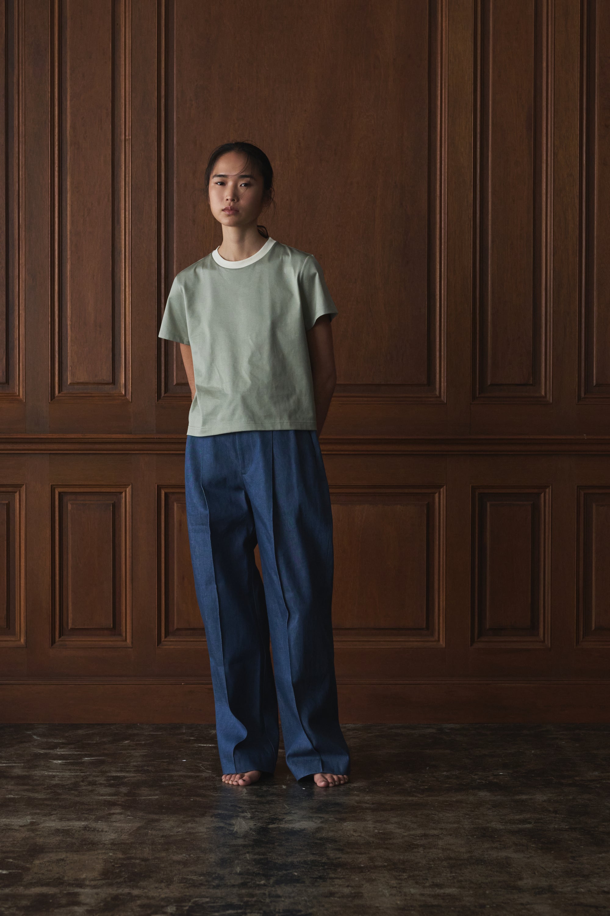 [tuning] denim wide slacks