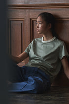 two tone crew neck t-shirt / short