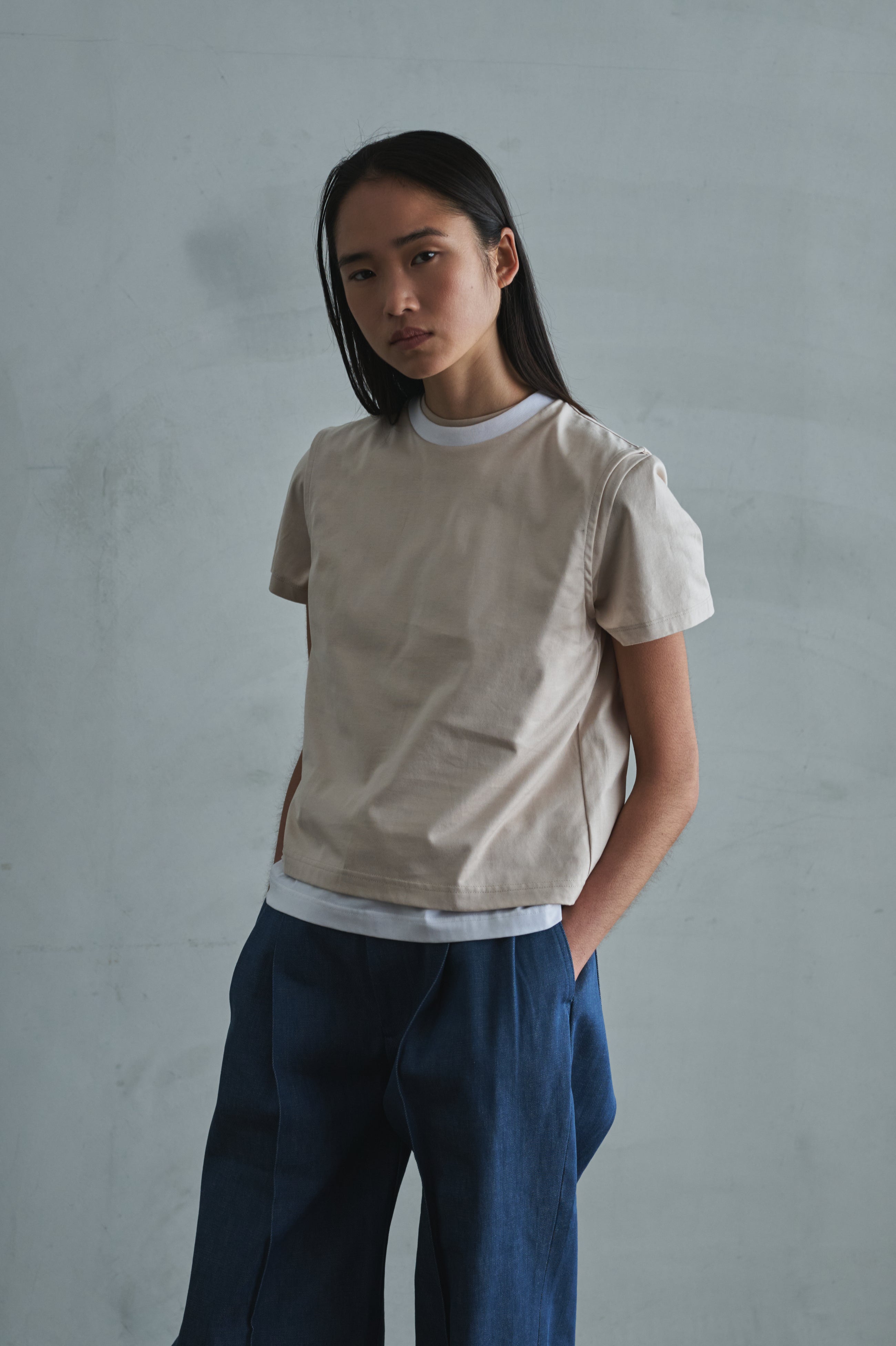 two tone sleeveless / short