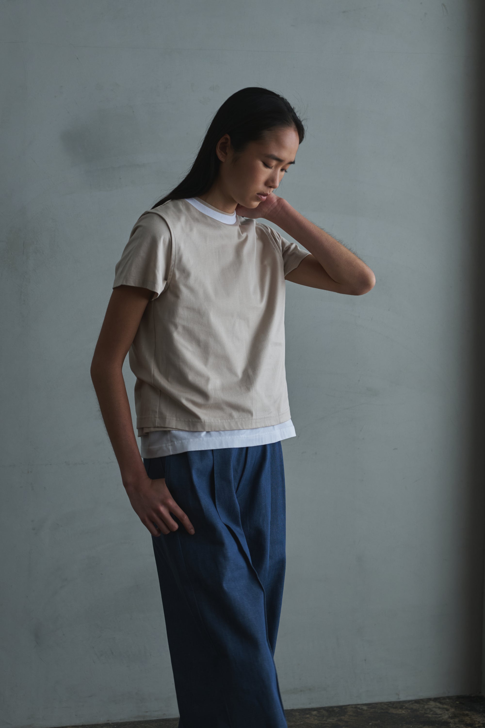 two tone sleeveless / short