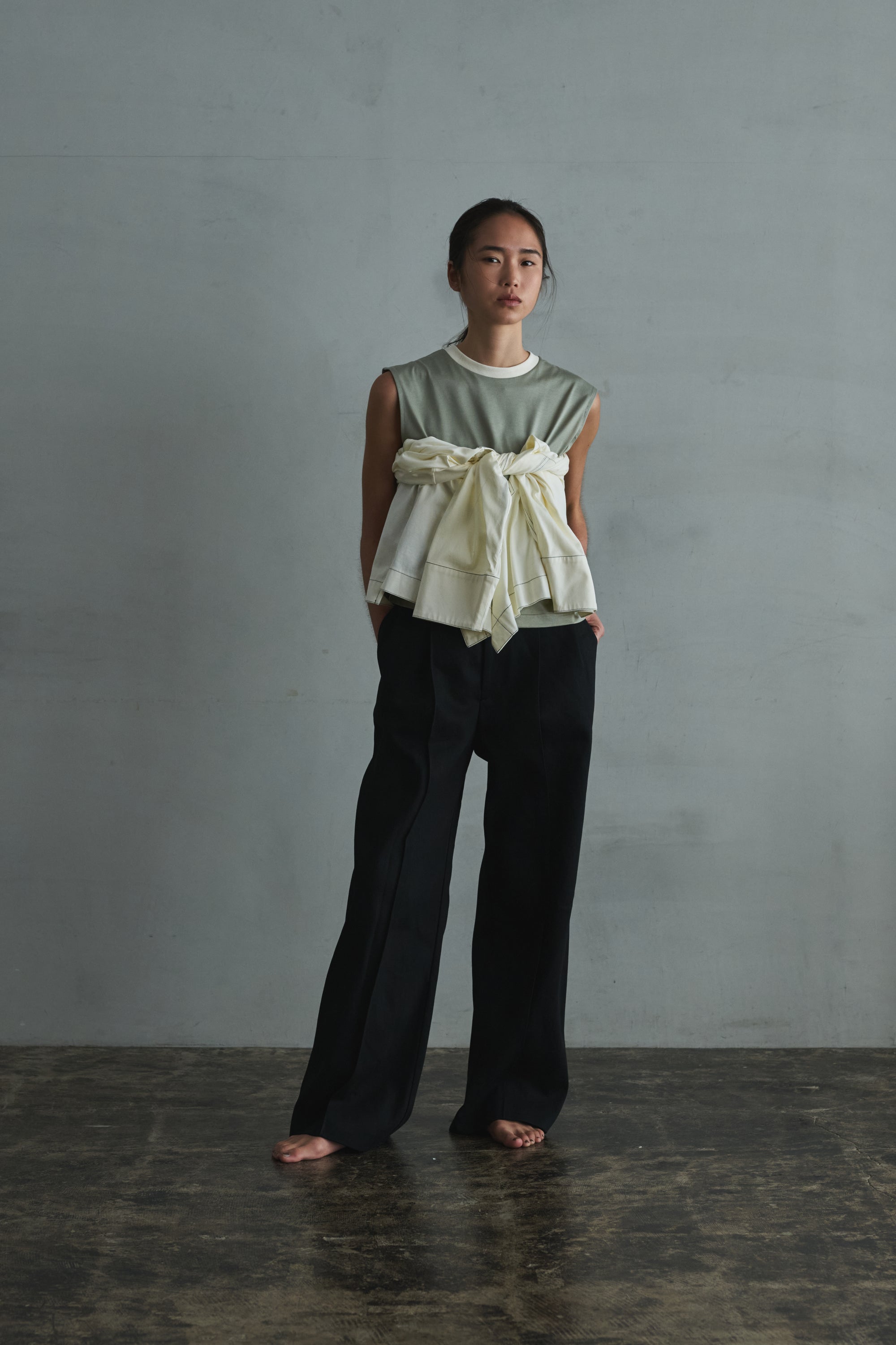 two tone sleeveless / short