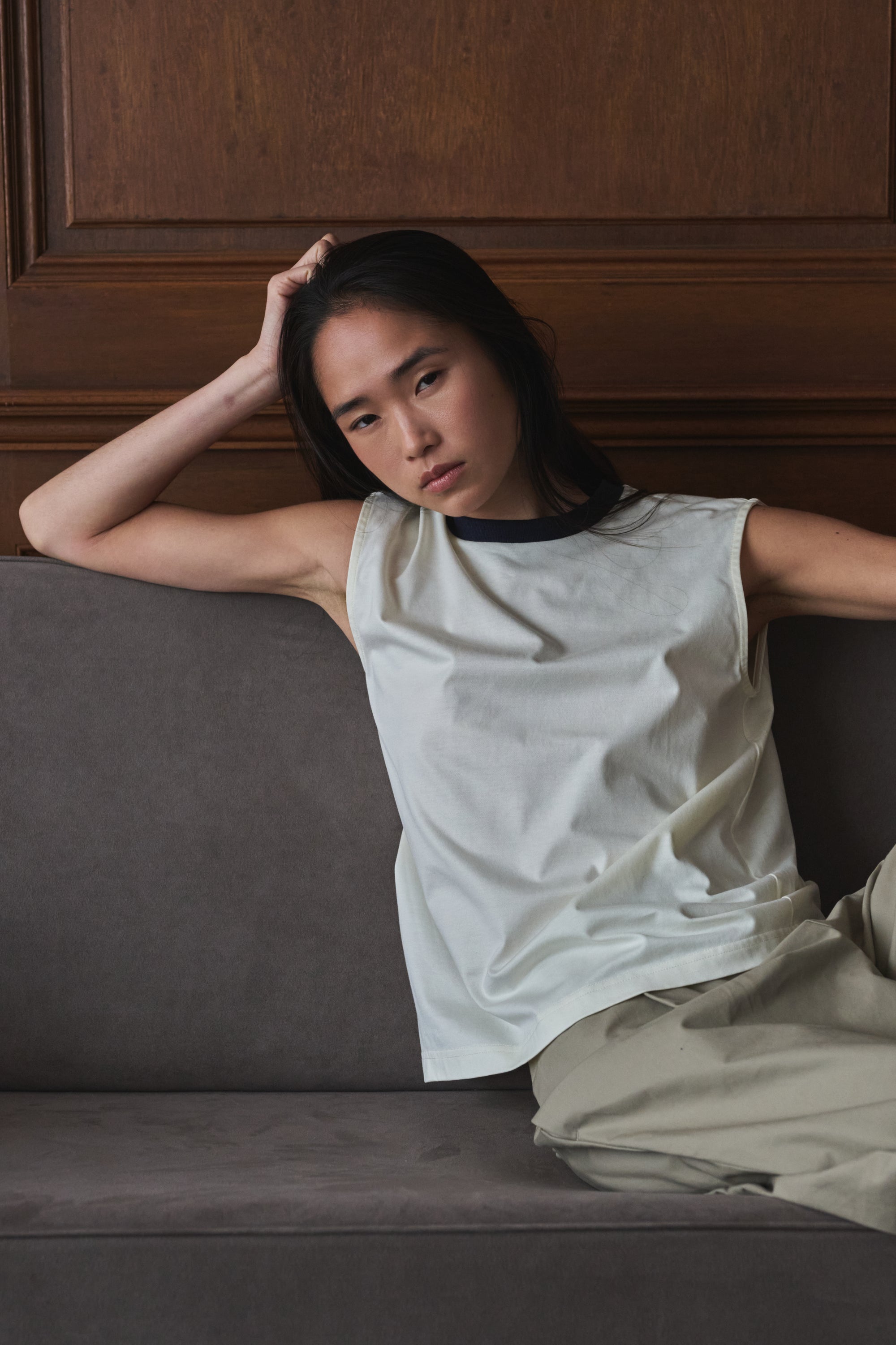 two tone sleeveless / short