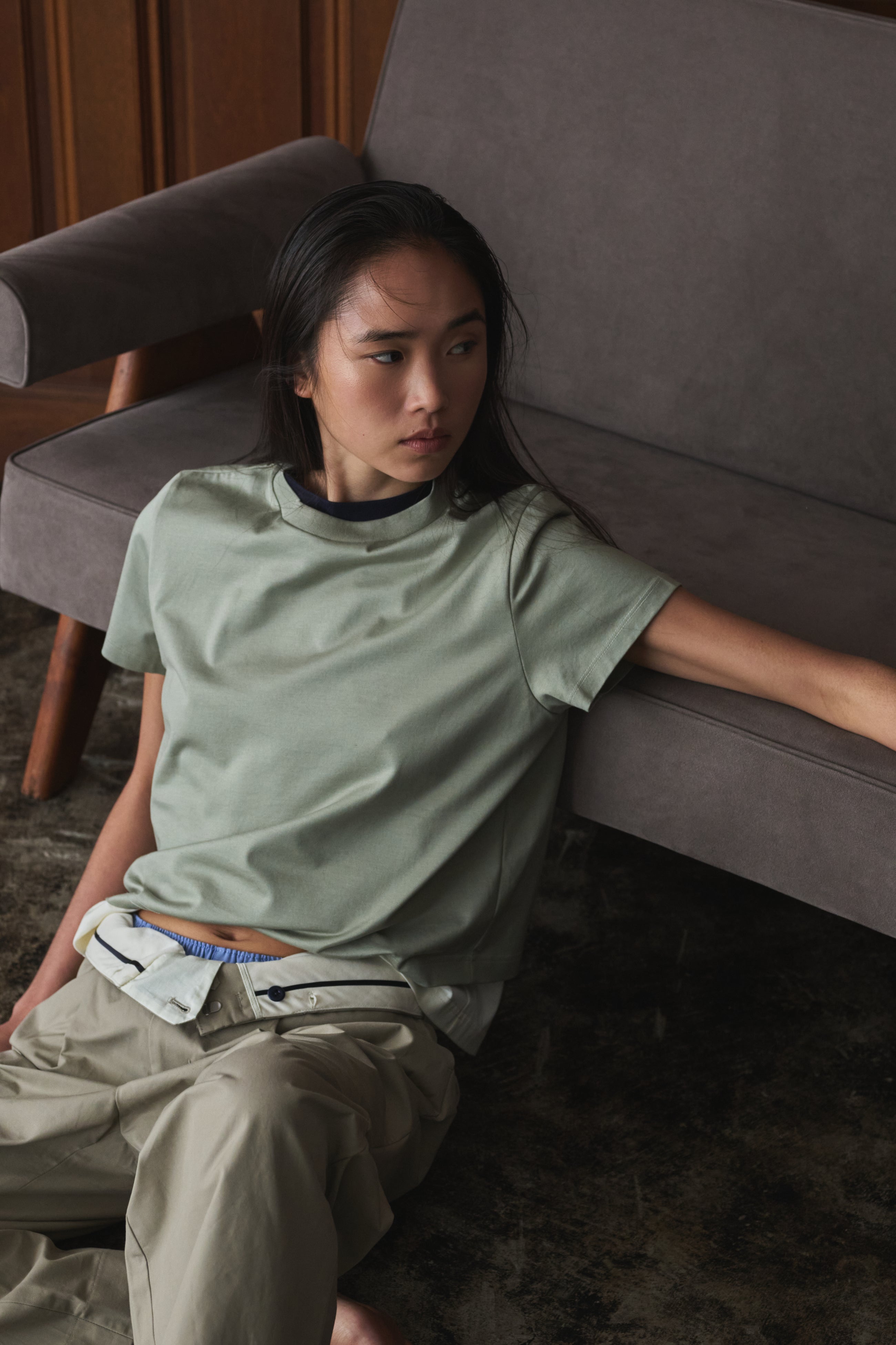 60/3 three strands chino trouser