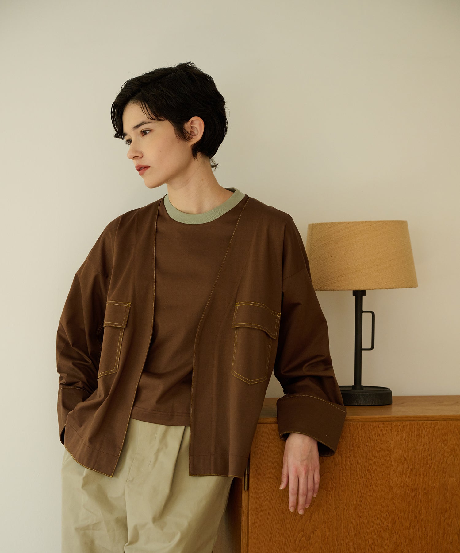 《予約4月中旬お届け》two tone sleeveless / short