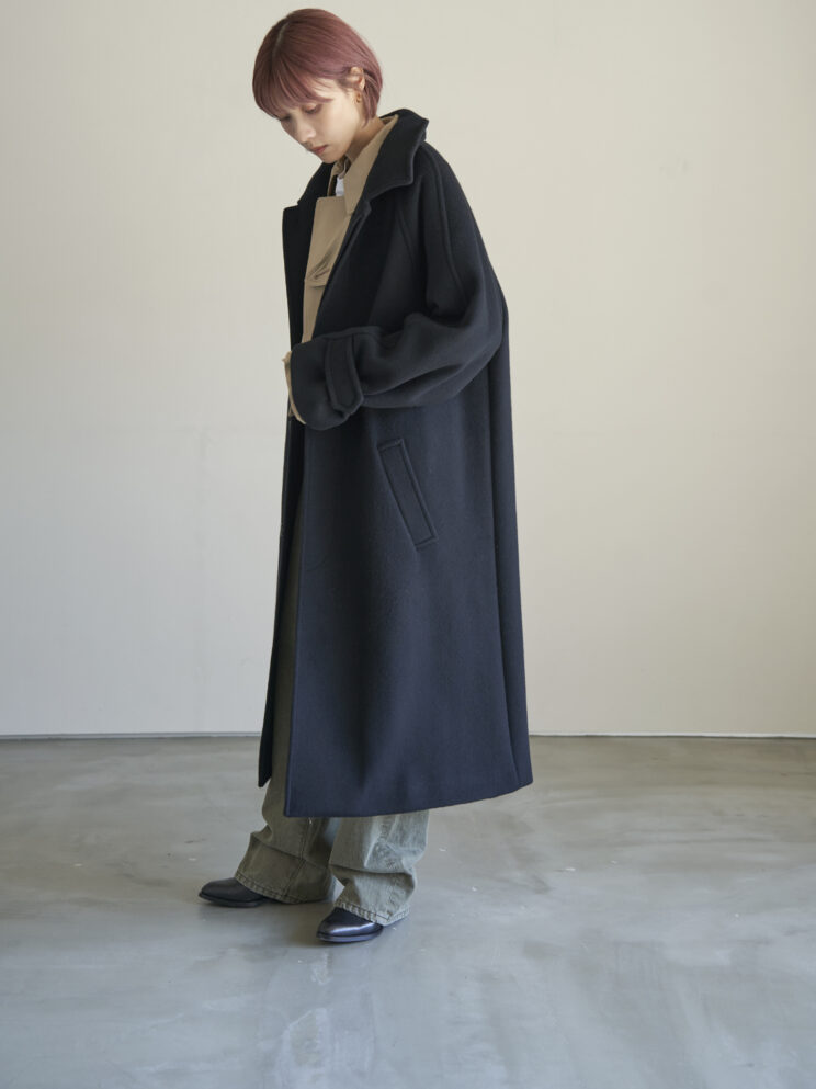 Nicolas Jenson WOOL MELTON COLLAR COATサイズSM - ステンカラーコート